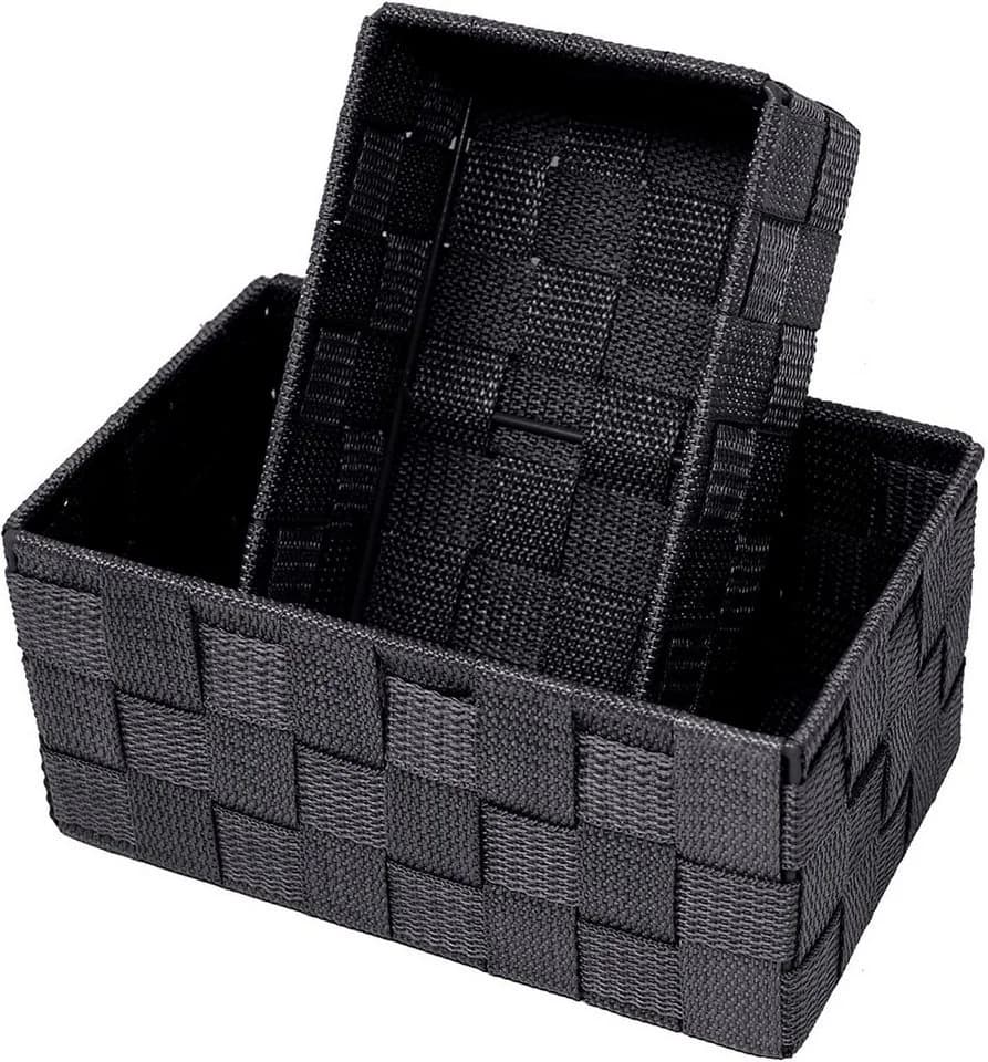 Lashuma Aufbewahrungskorb Set 2 St Grau Metall Textil - Bild 4