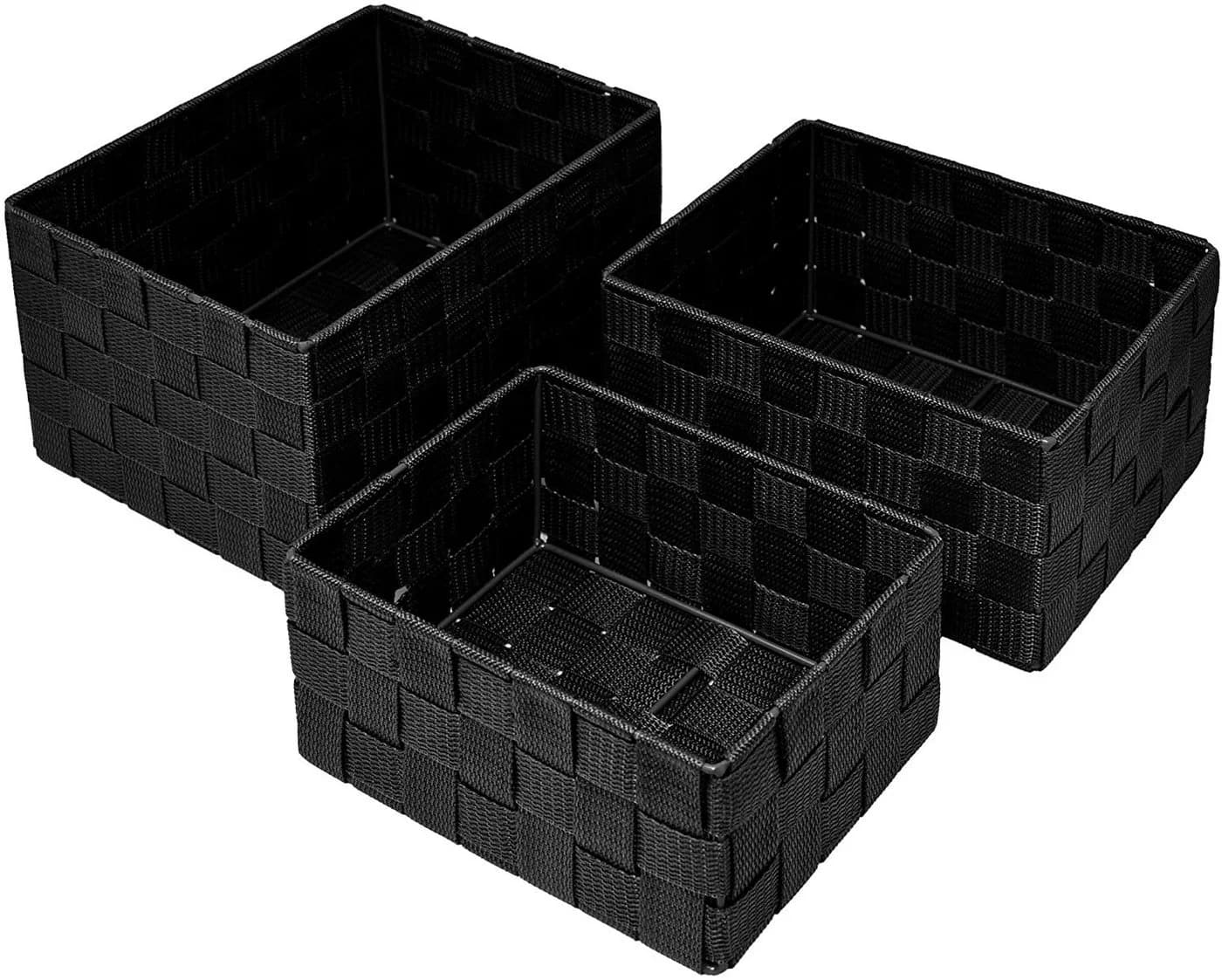 Lashuma Aufbewahrungskorb Set 3 St Schwarz Geflochten - Bild 2