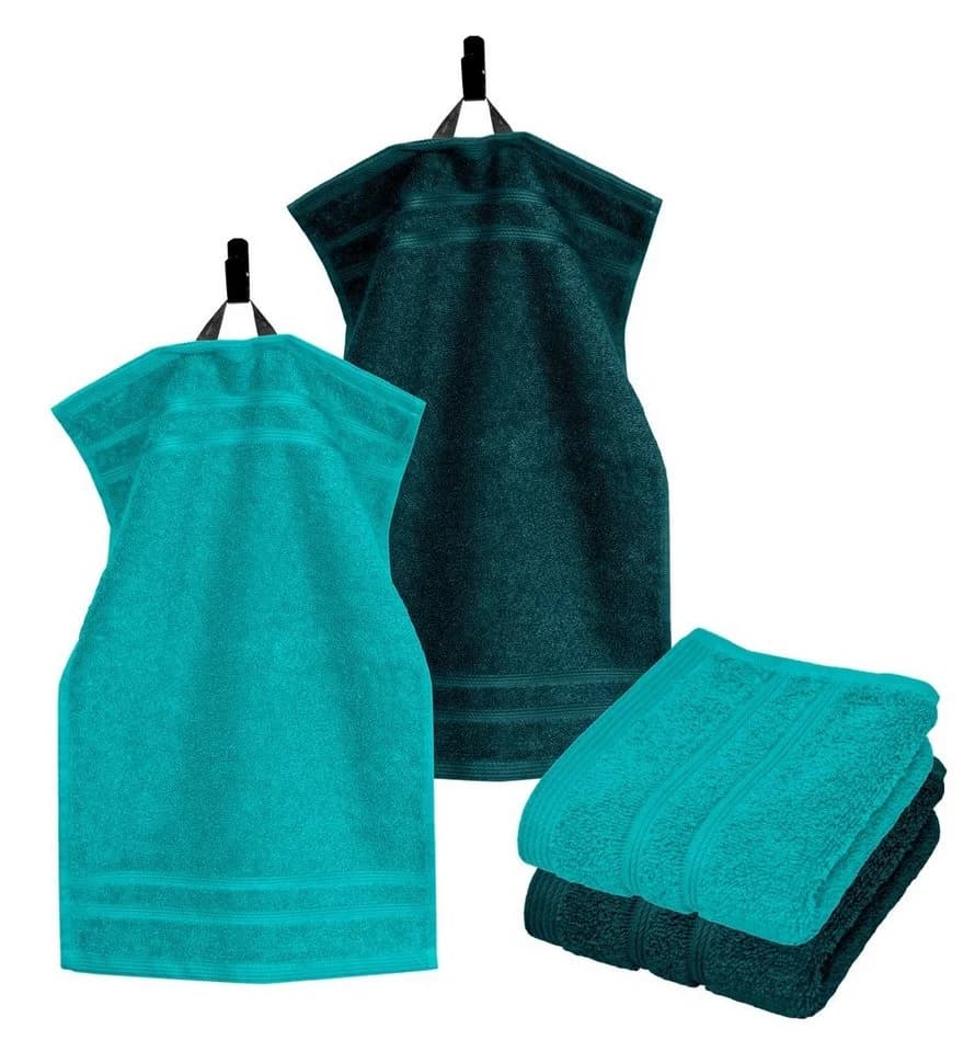 Lashuma Gästetuch-Set 4-tlg. Frottee 100% Baumwolle Grün 30x50 cm