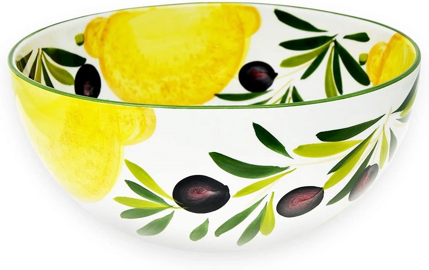 Lashuma Salatschüssel Zitrone Olive Keramik Handbemalt - Bild 2