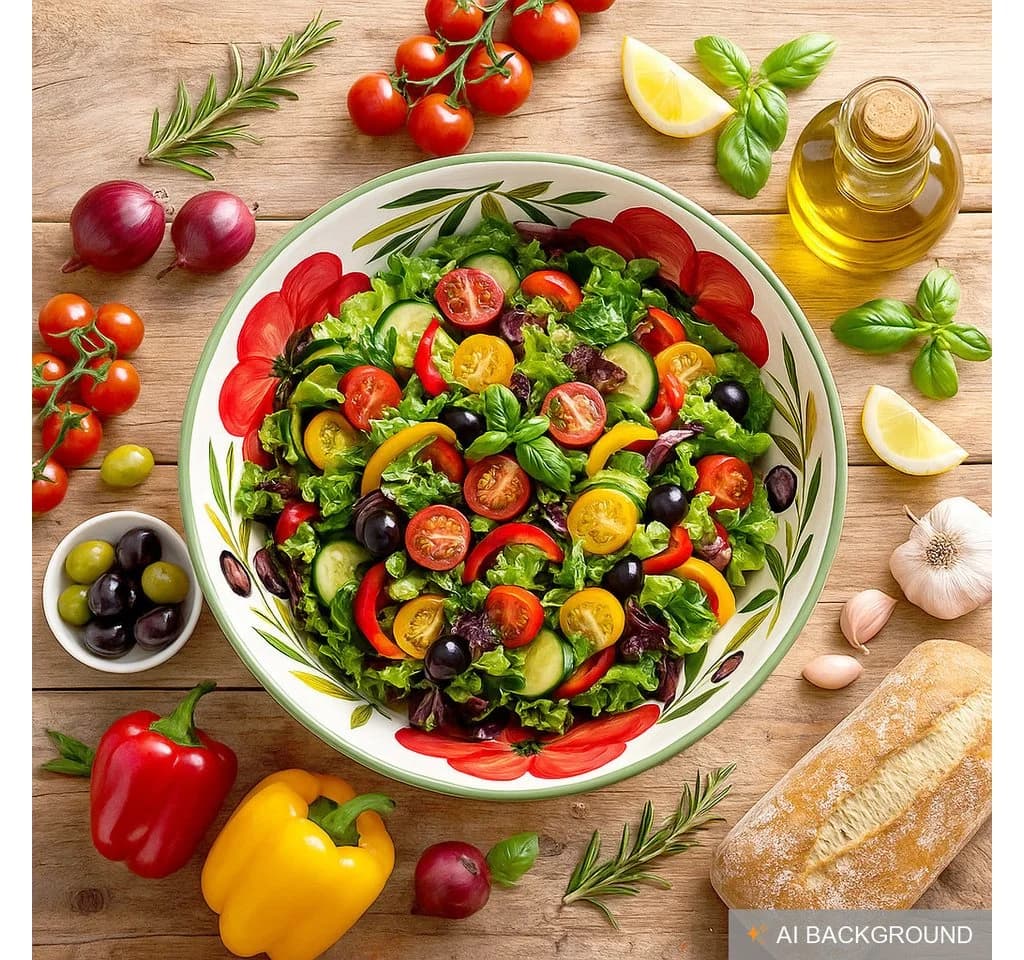 Lashuma Salatschüssel Tomate Olive Keramik Handbemalt - Bild 3