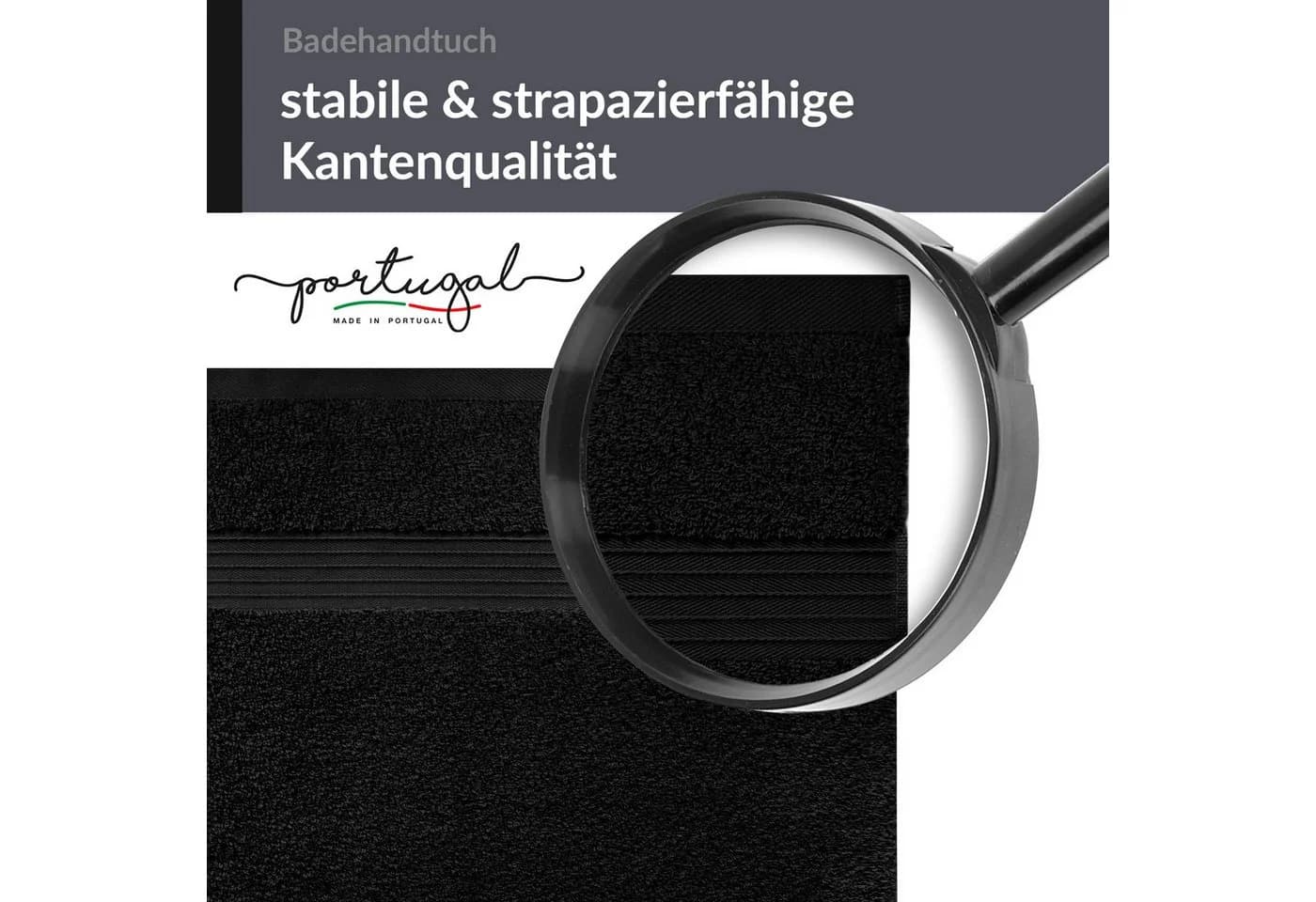 Lashuma Saunatuch XXL Frottee Schwarz 100x200 cm - Bild 3