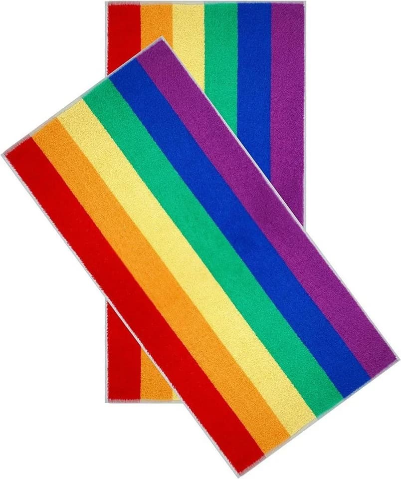 Lashuma Handtücher Regenbogen Frottee 2er Set Bunt 50x100 cm - Bild 2