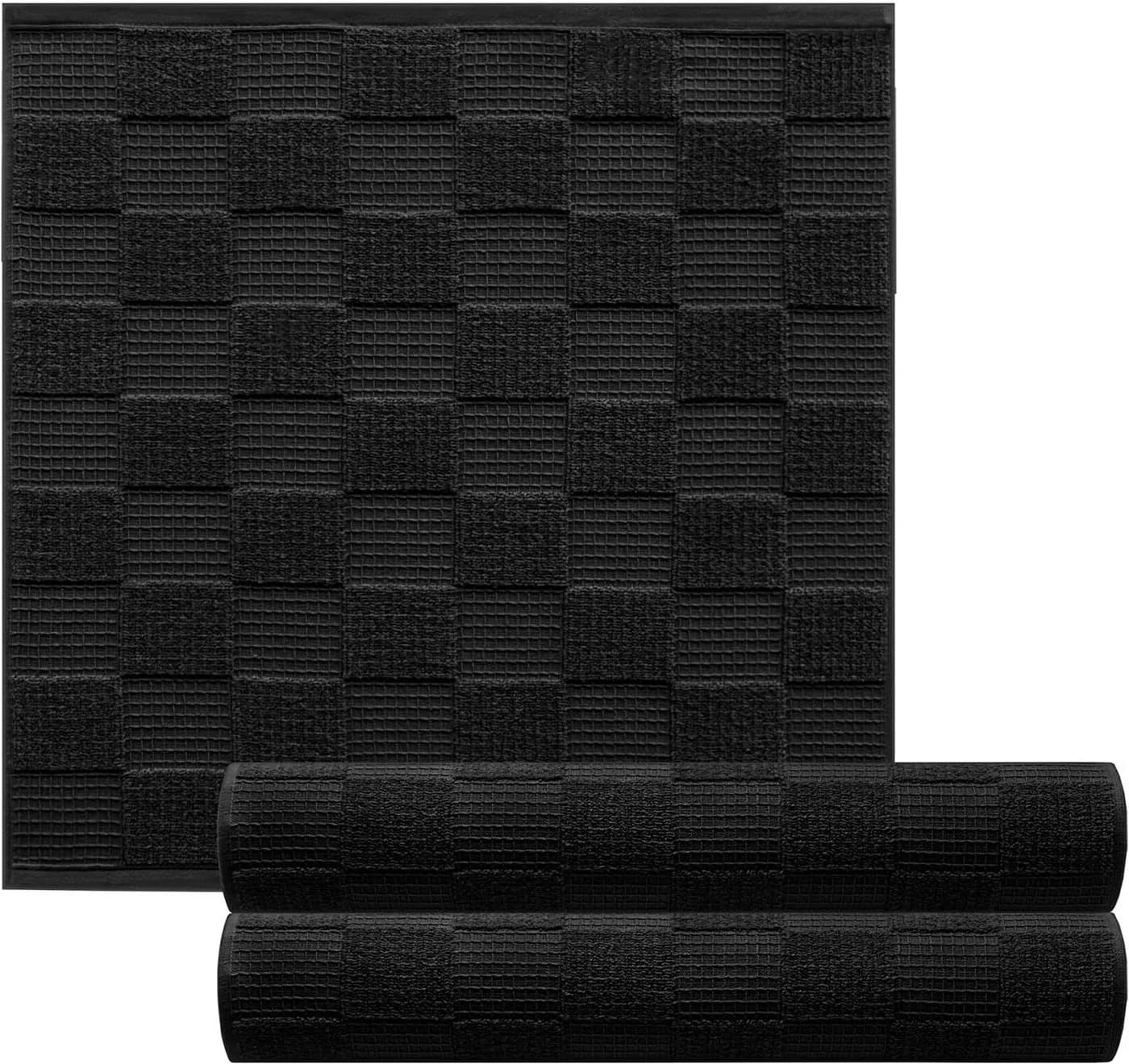 Lashuma Geschirrtuch Frottee Set 3-tlg. Schwarz 50x50 cm - Bild 2