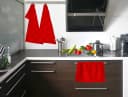 Lashuma Geschirrtuch Set 3-tlg. Frottee Waffelpique Rot Bild 5