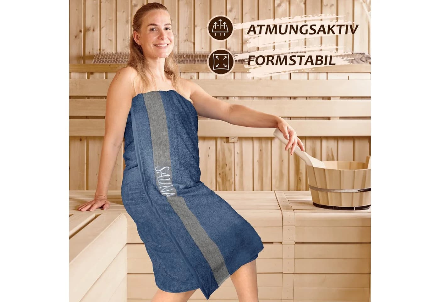 Lashuma Saunatuch XXL Handtuch Lima, 100x200 cm, 100% Baumwolle - Bild 3
