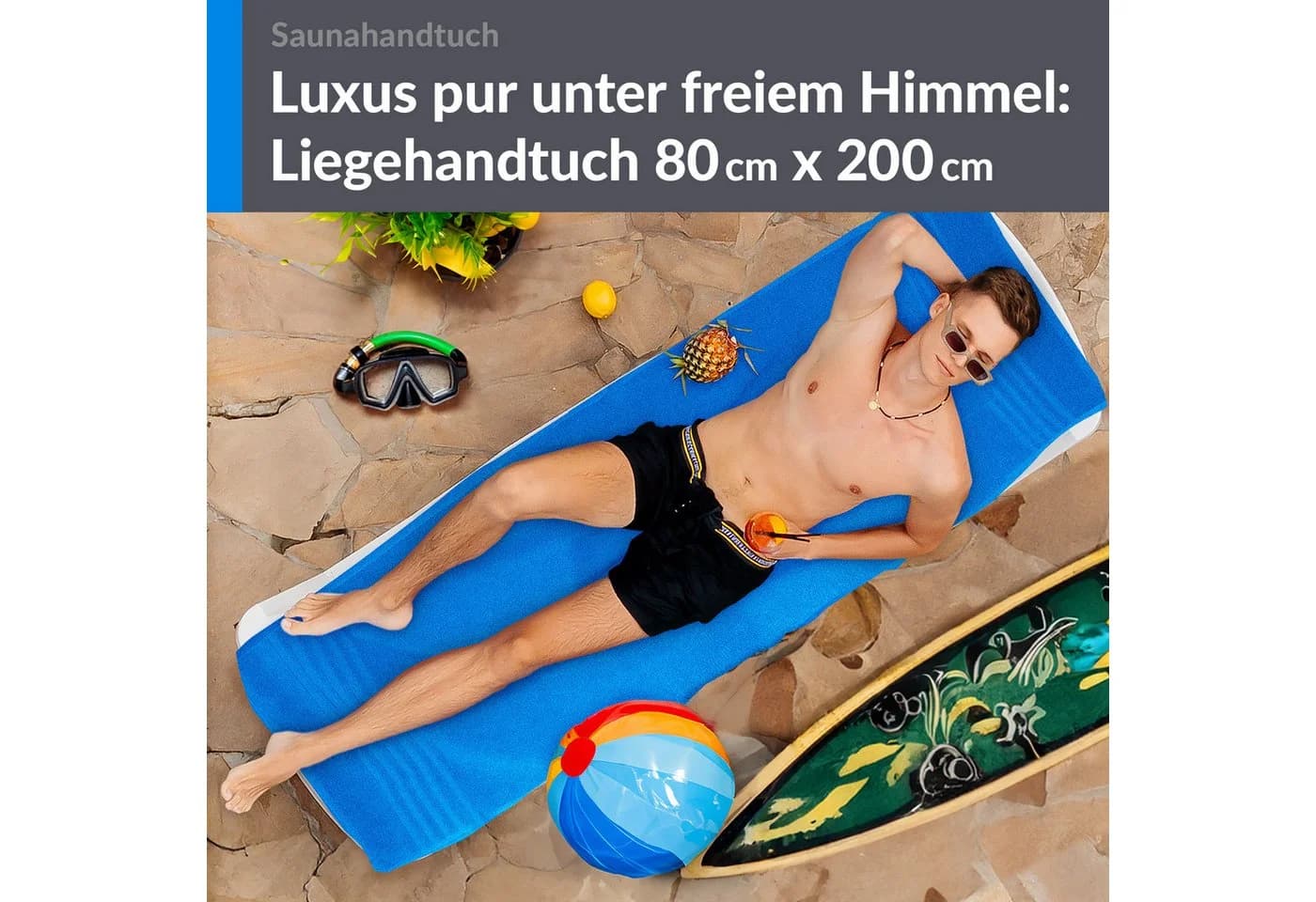 Lashuma Saunatuch XXL Handtuch London, 100% Baumwolle, 80x200 cm - Bild 4
