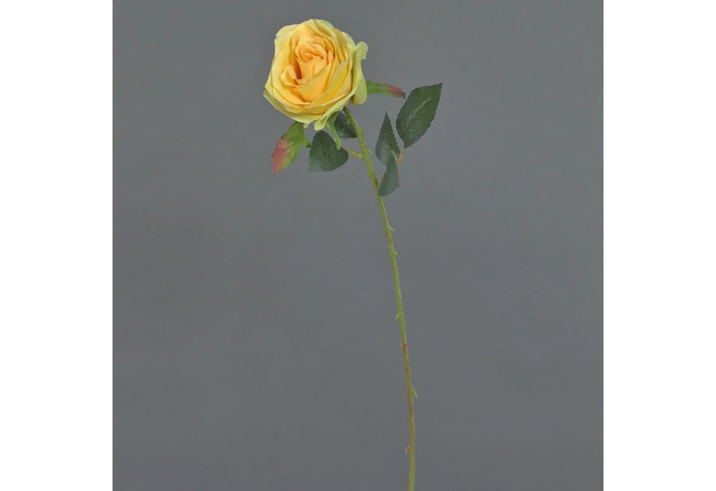 artplants Kunstblume Künstliche Rose Simony Gelb Textil - Bild 5