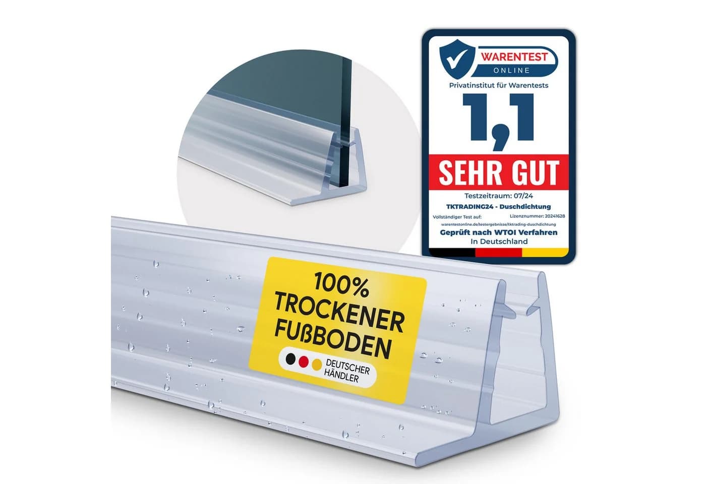 tktrading24 Duschdichtung PVC Ersatzdichtung Duschkabine TYP-4 - Bild 2