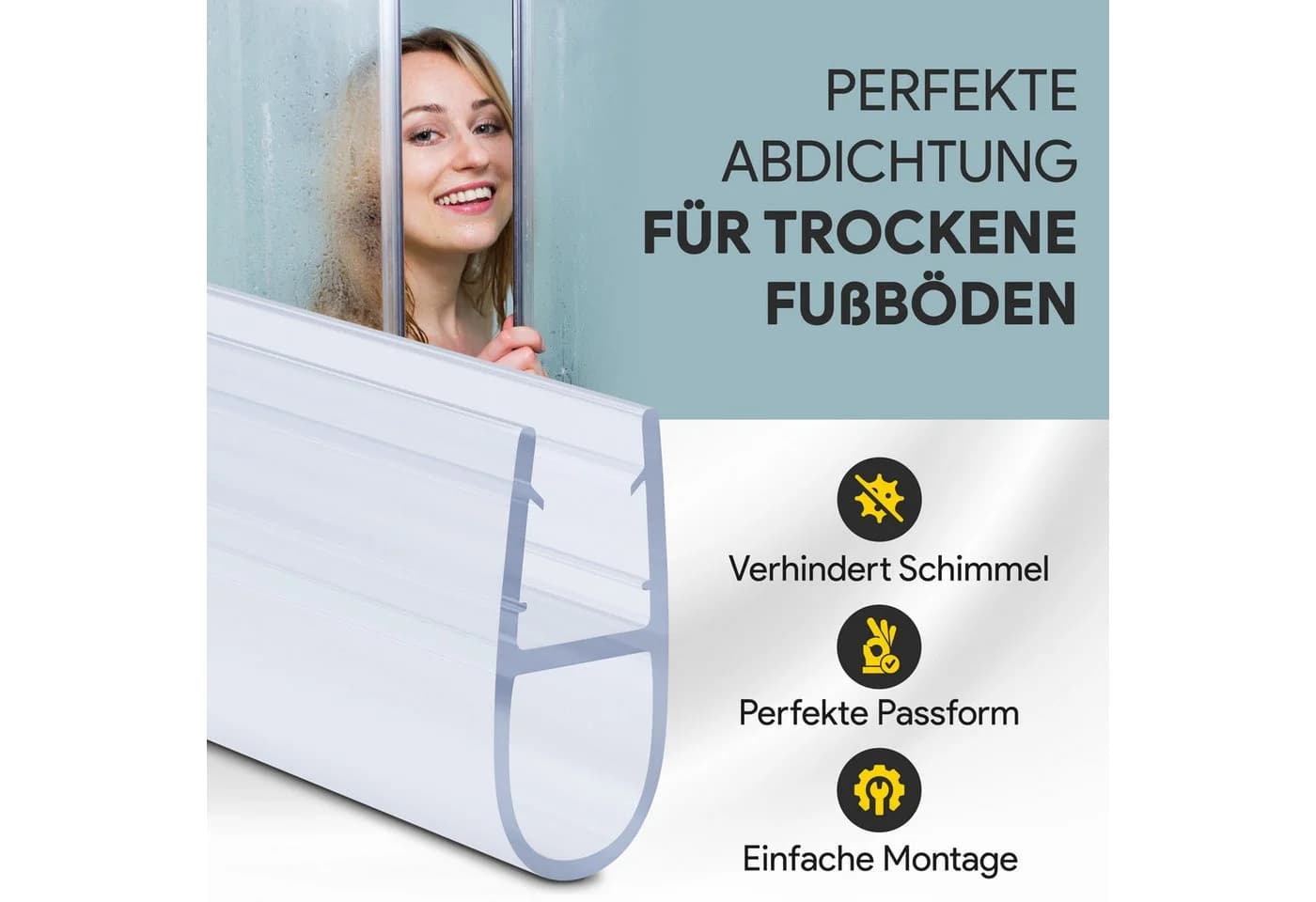 tktrading24 Duschdichtung PVC Ersatzdichtung Duschkabine Bad TYP-7 200cm