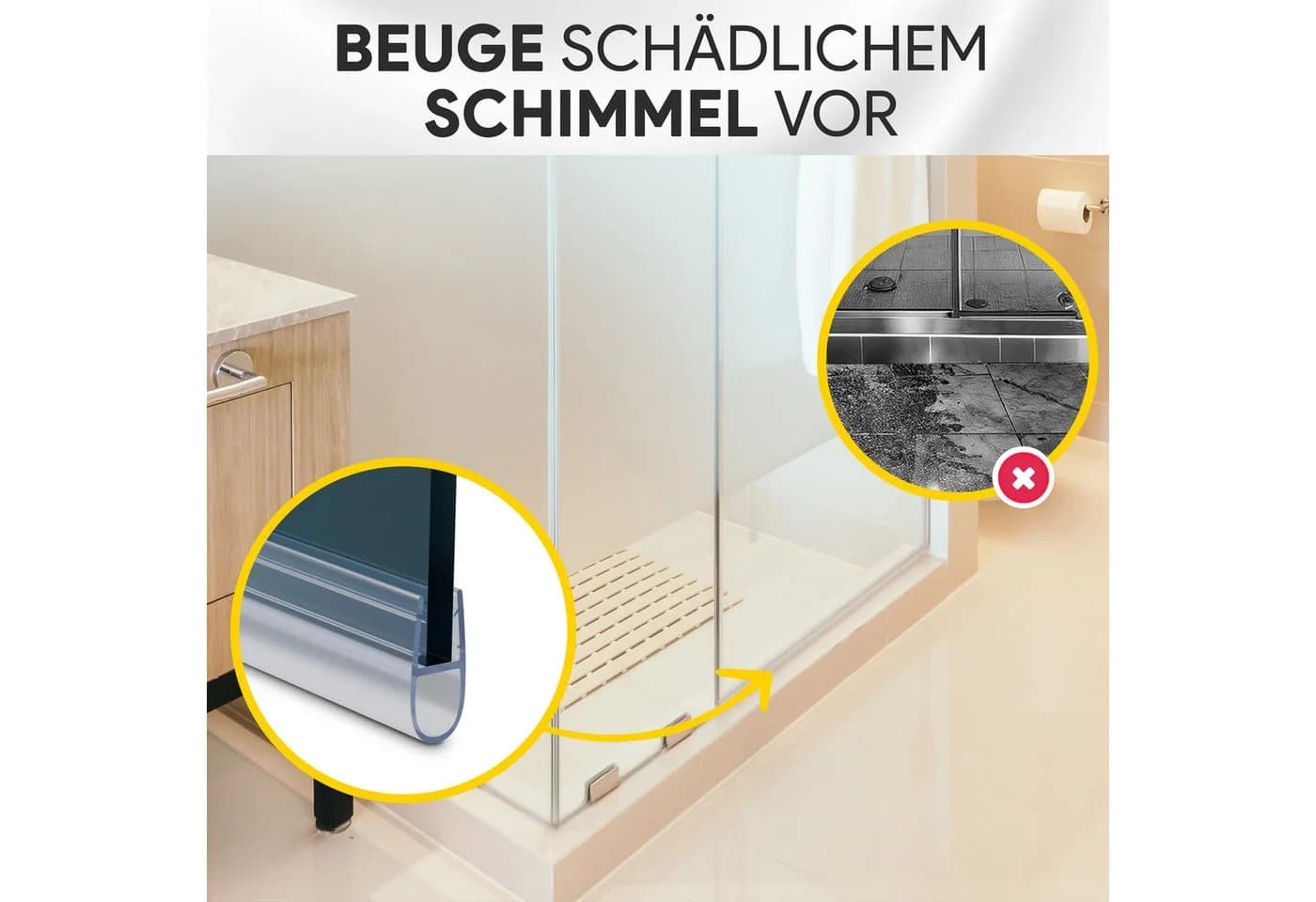 tktrading24 Duschdichtung PVC Ersatzdichtung Duschkabine Bad TYP-7 200cm - Bild 4
