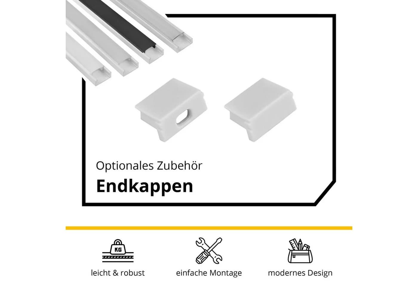 tktrading24 LED-Stripe-Profil A15 Aluprofil Weiß mit Abdeckung - Bild 5