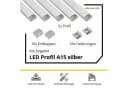 tktrading24 LED-Stripe-Profil 5x A15 LED Profil 2m Silber inkl. Abdeckung, Halter & Endkappen Bild 1