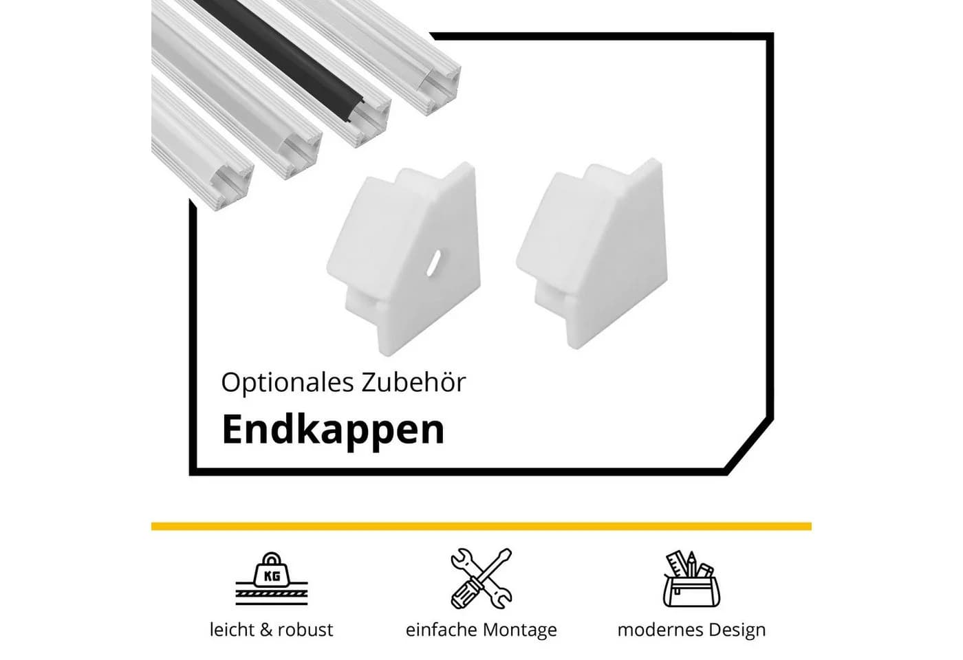 tktrading24 LED-Stripe-Profil A19 90° Eckprofil Weiss Aluminium - Bild 5