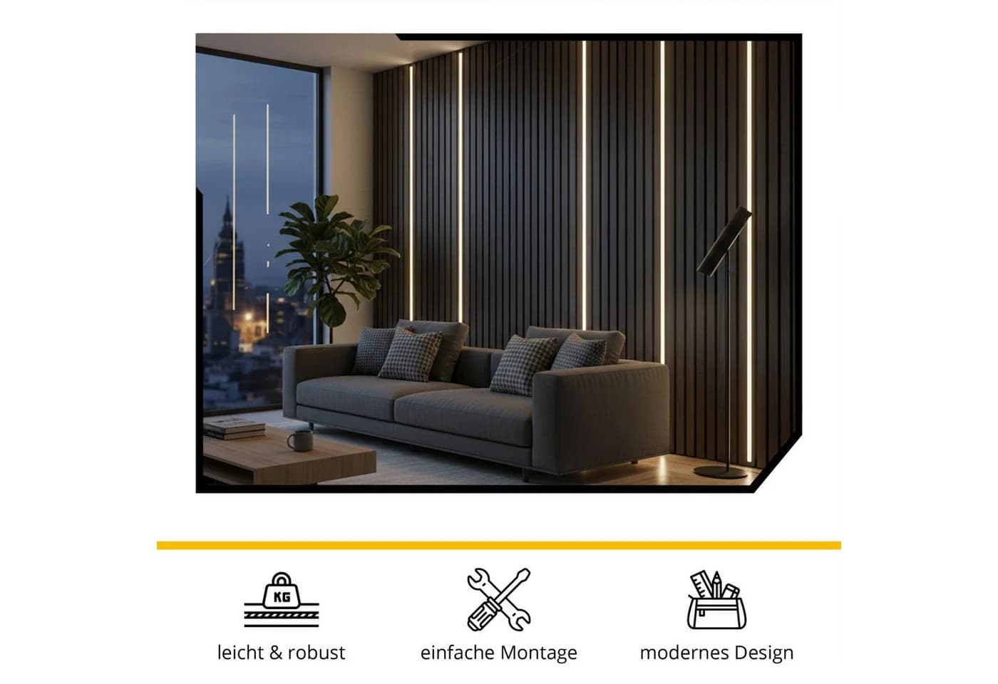 tktrading24 LED-Aluprofil für Akustikpaneele 2,7m mit Abdeckung - Bild 4