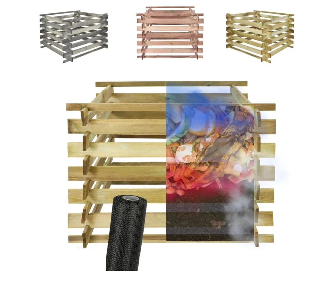 Modo24 Holzkomposter 600L mit Schutzgitter - Bild 2