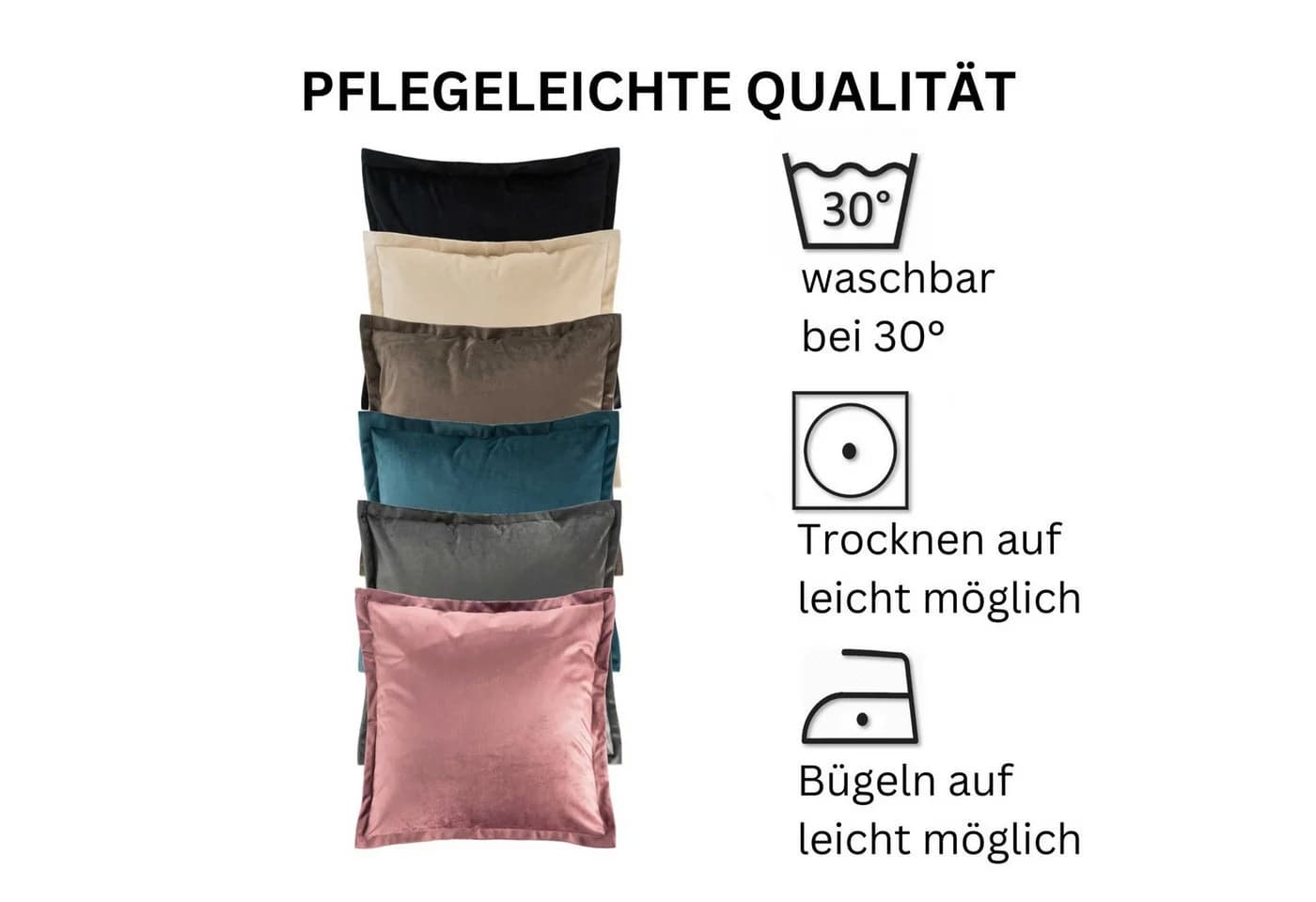 MOON Heimtextilien Kissenhülle 2er Pack Samt Optik Natur