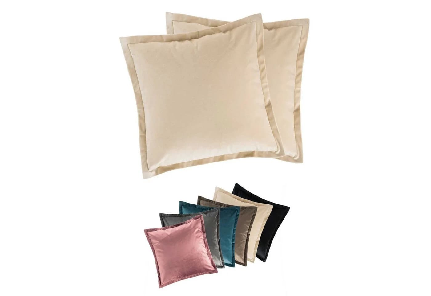 MOON Heimtextilien Kissenhülle 2er Pack Samt Optik Natur - Bild 2