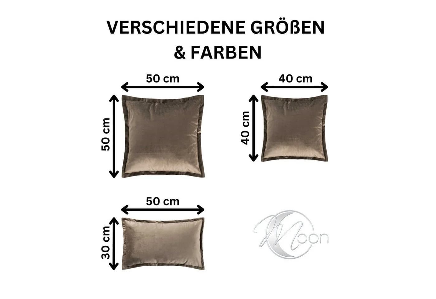 MOON Heimtextilien Kissenhülle 2er Pack 40x40 cm Samt Optik Taupe - Bild 4