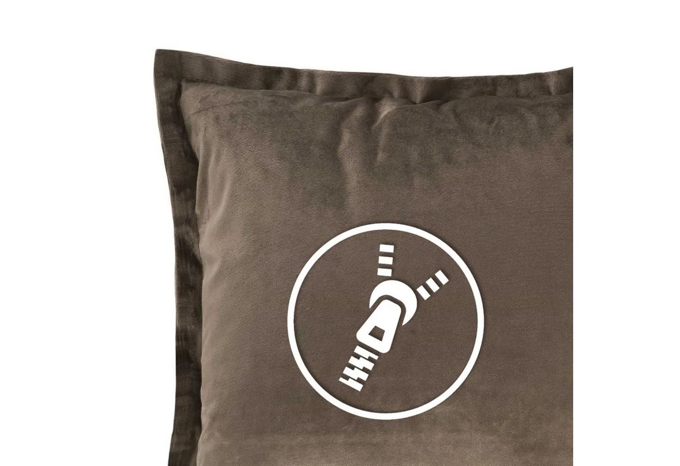 MOON Heimtextilien Kissenhülle 2er Pack 40x40 cm Samt Optik Taupe - Bild 5