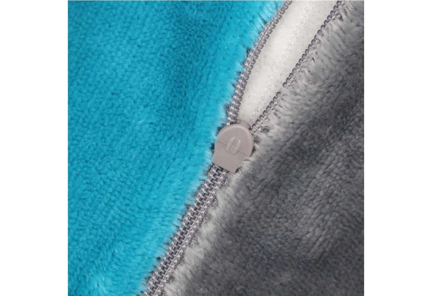 MOON Heimtextilien Kissenbezug Pack Cashmere Touch Winter Wendekissenhülle Plüsch Anthrazit/Petrol