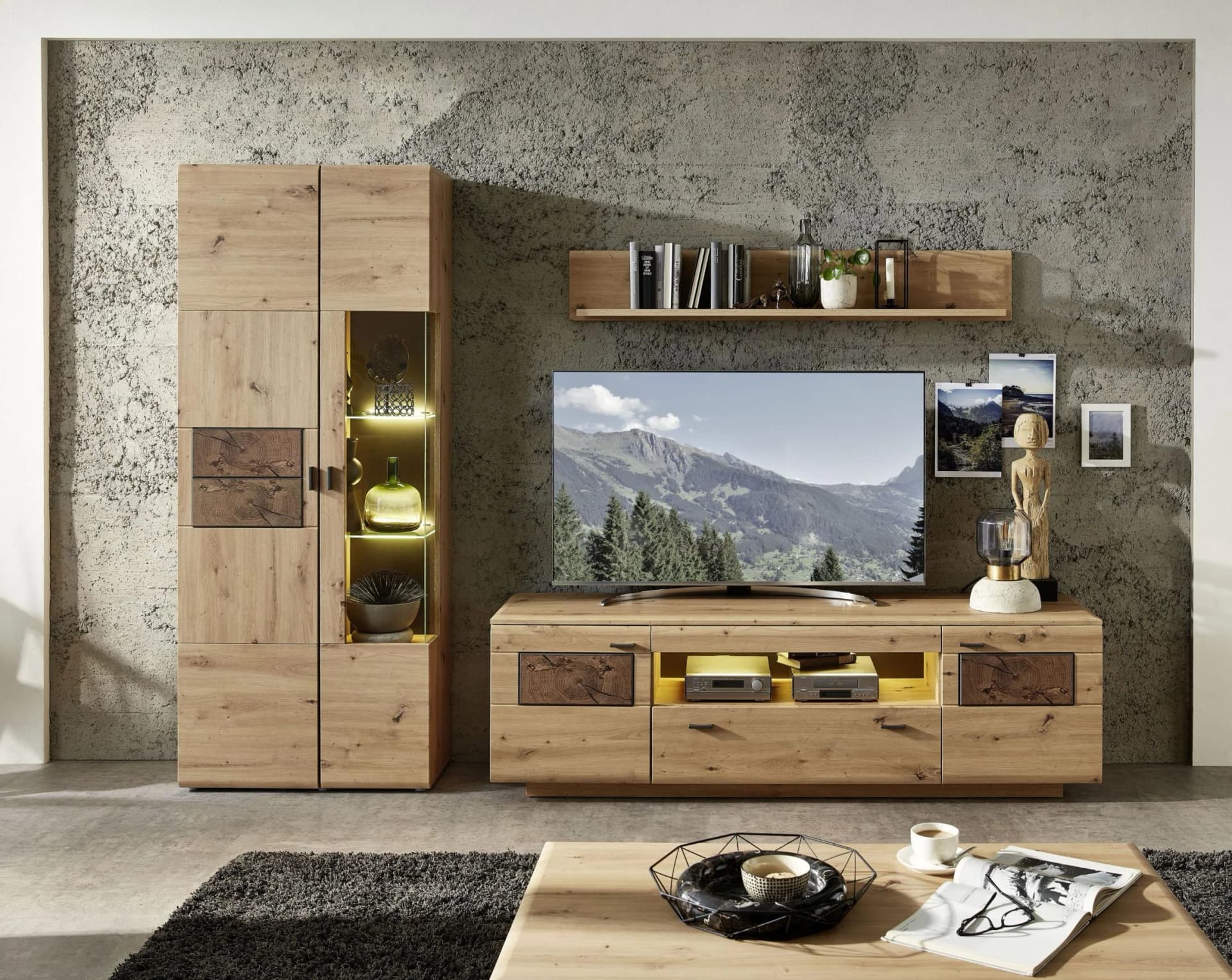 Vitrine Vito LAVADO Eichenholz Nachbildung