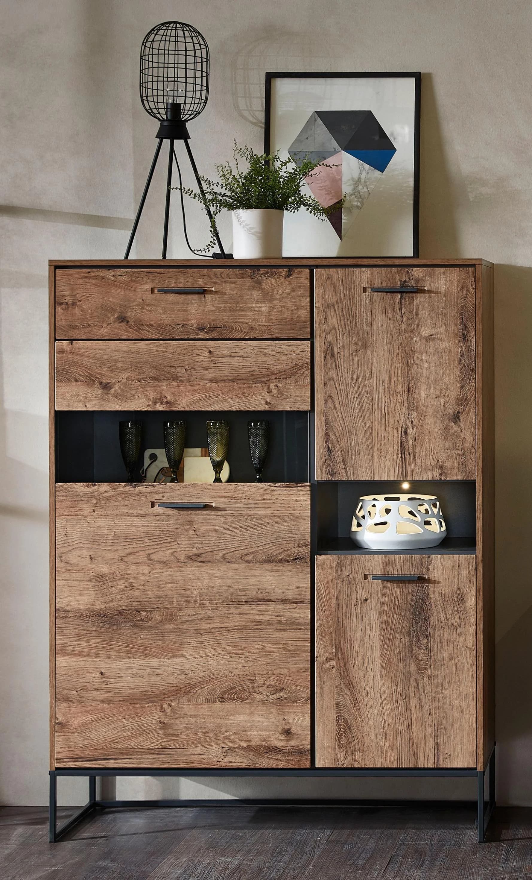 Highboard Harper Wakefield Haveleiche Cognac