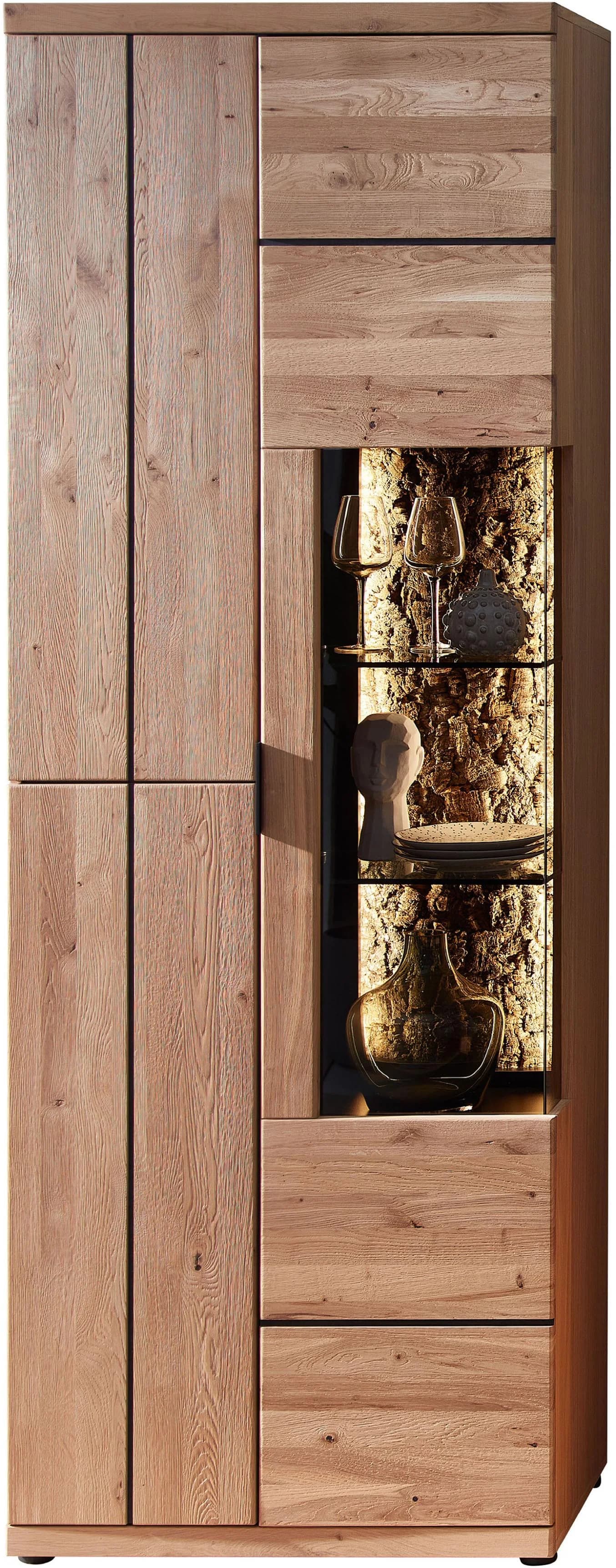 Innostyle Vitrine Donna 3-türig Wildeiche Bianco Anthrazit