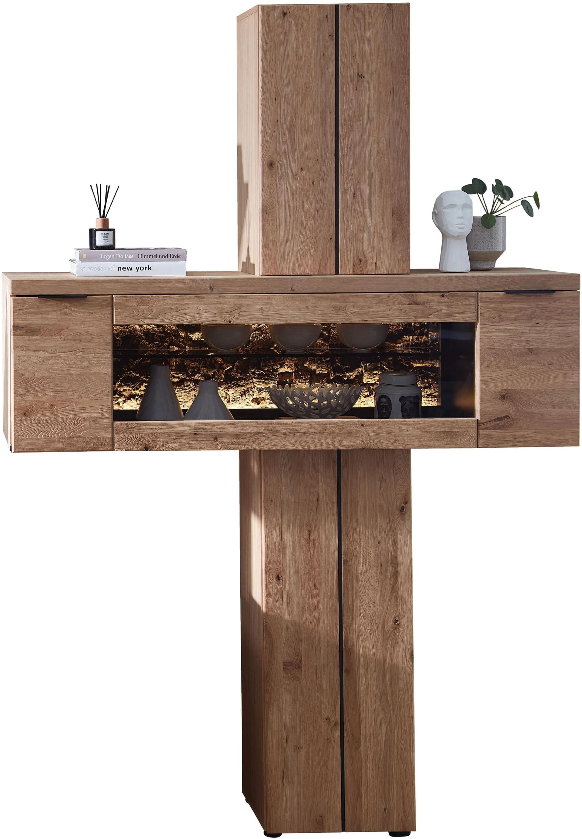Stauraumvitrine INNOSTYLE Donna Wildeiche Bianco/Anthrazit 2-türig
