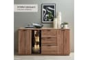 Innostyle Donna Sideboard Wildeiche Bianco Anthrazit 3-türig 3 Schubladen Bild 1
