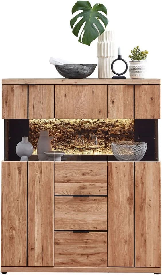 Highboard INNOSTYLE Donna Highboard Wildeiche Bianco Anthrazit - Bild 2