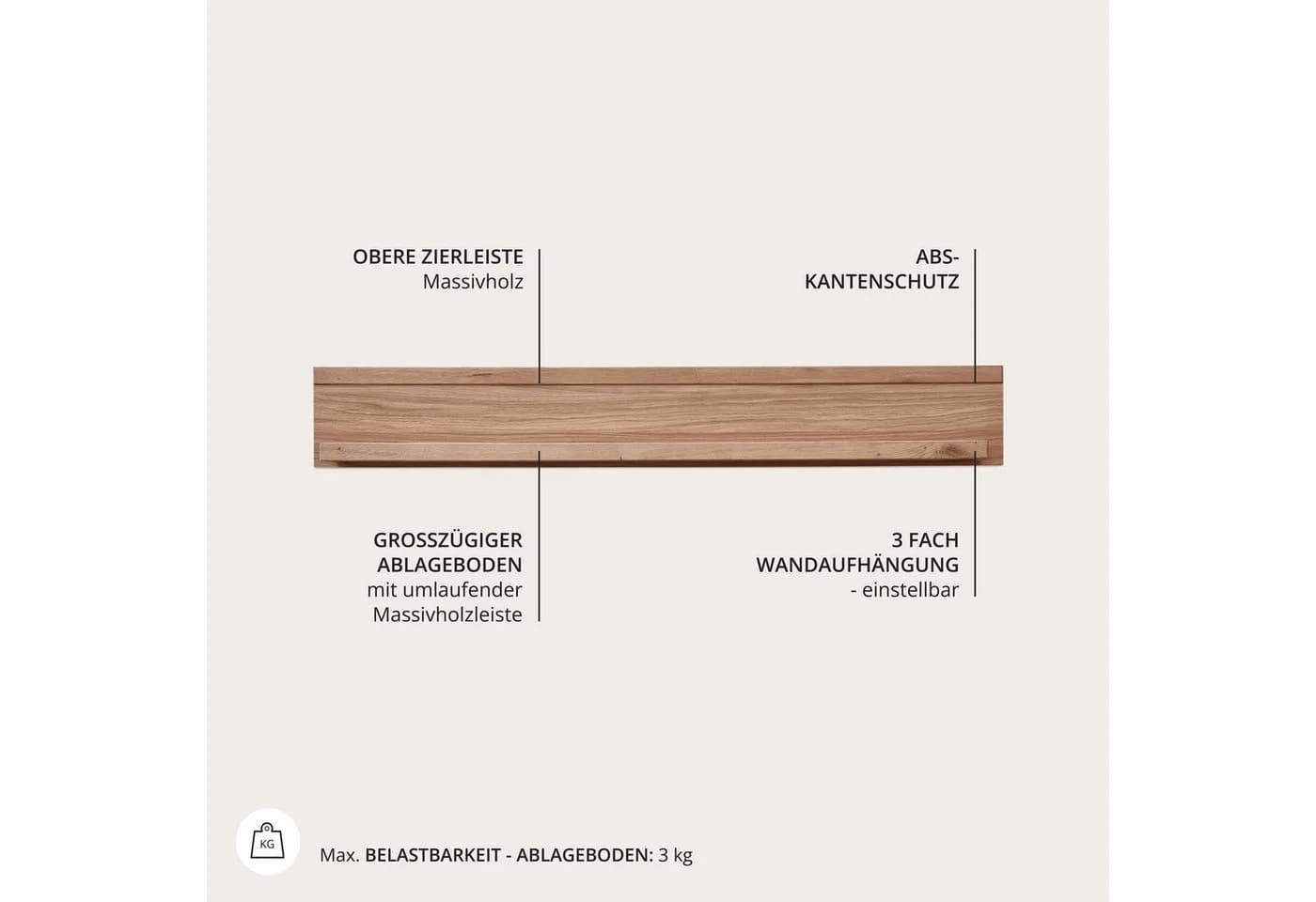 Innostyle Donna Wohnwand 290x207x50 cm Wildeiche Bianco Anthrazit - Bild 5
