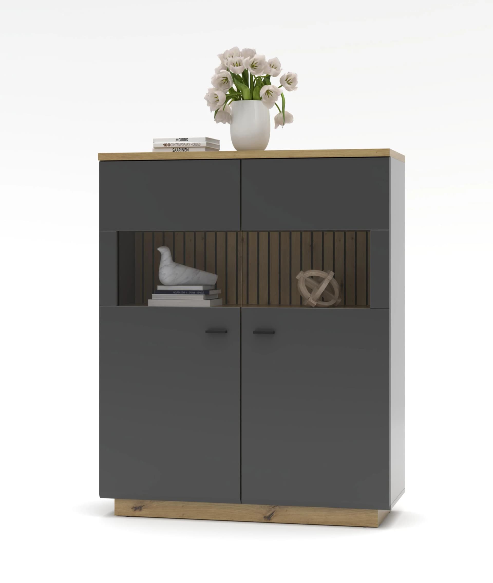 Highboard Harper Williams Graphit Supermatt Dekor