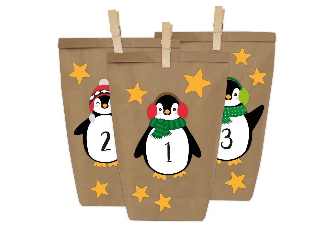 PAPIERDRACHEN Adventskalender Pinguine DIY zum Aufkleben - Bild 2