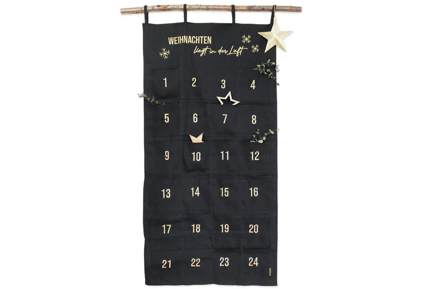 PAPIERDRACHEN befüllbarer Adventskalender Wandteppich aus Stoff - Bild 2
