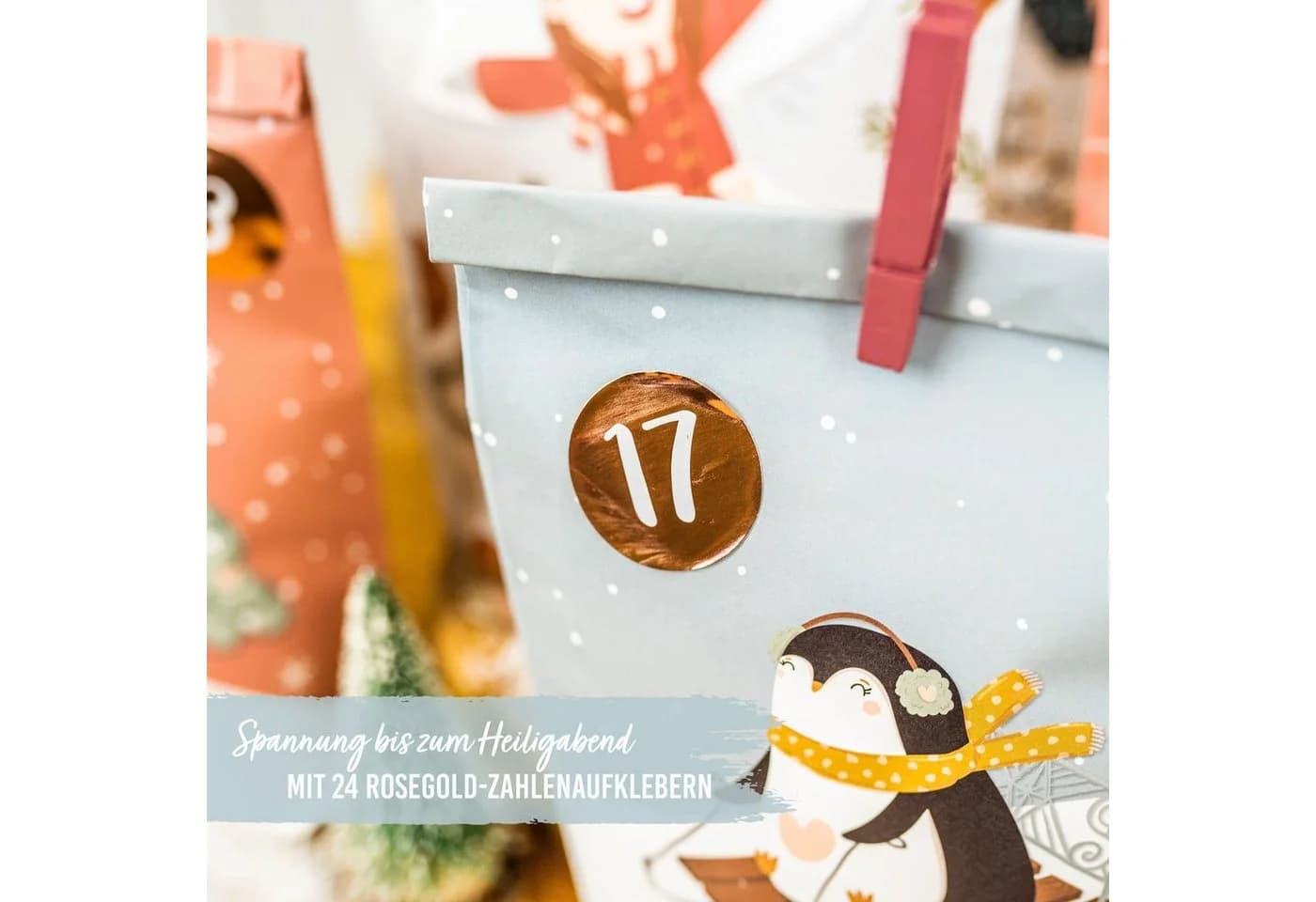 PAPIERDRACHEN befüllbarer Adventskalender mit bedruckten Tüten - Bild 4