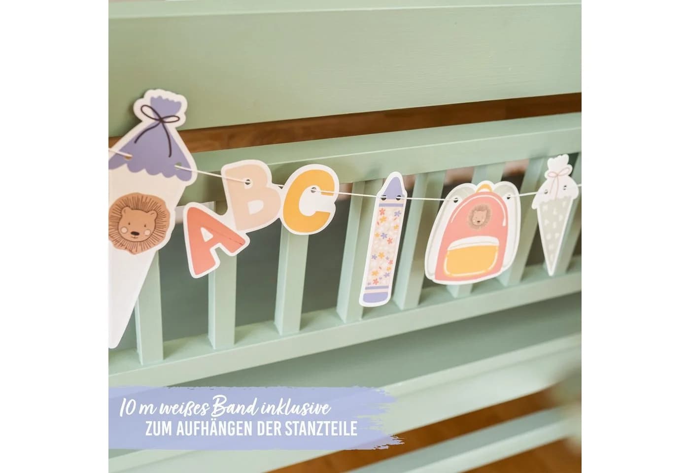 PAPIERDRACHEN Girlande zur Einschulung mit Schultüten-Motiven - Bild 3