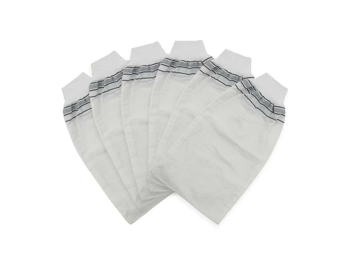 my Hamam Peeling Handschuh Kese Kelebek dünn weiß Viskose Polyester 12er Set - Bild 2