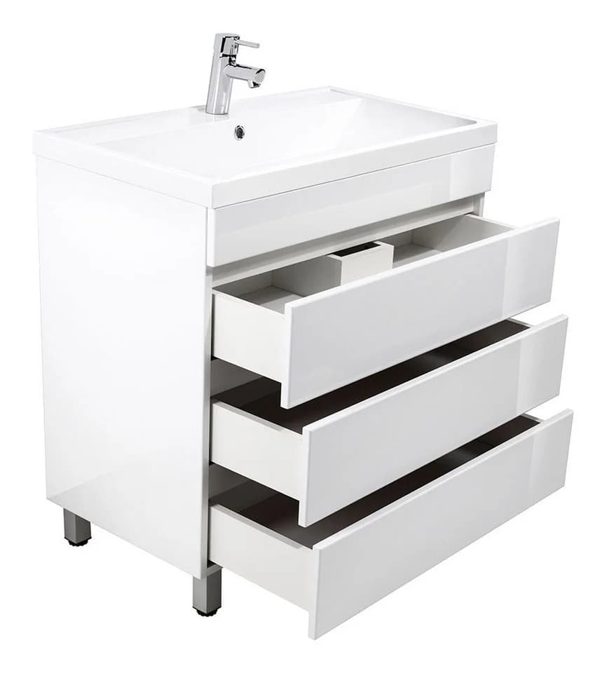 Magnolia Home Waschtisch Stand Badmöbel Via 80 SoftClose Weiss Hochglanz - Bild 4