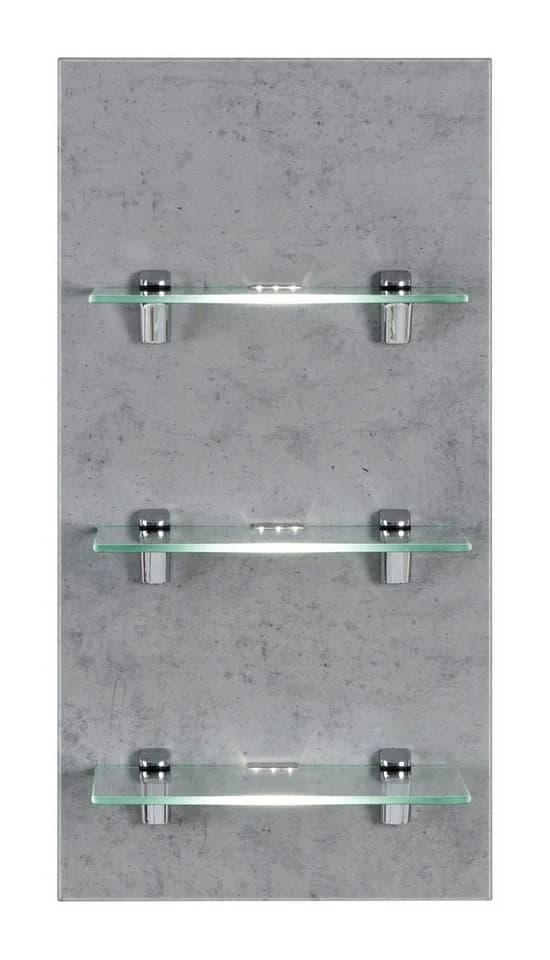 Magnolia Home Hängeschrank SANTINI LED-Panel Beton mit Glasablagen