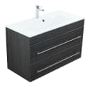 Magnolia Home Waschtisch Vitro 1000 mit Glaswaschbecken und Softclose-Schubladen Bild 2