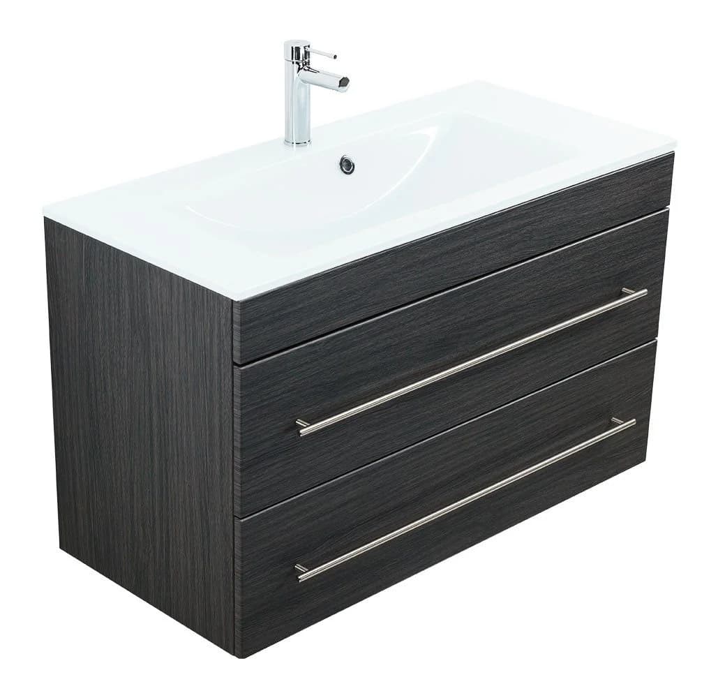 Magnolia Home Waschtisch Vitro 1000 mit Glaswaschbecken und Softclose-Schubladen - Bild 2