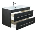 Magnolia Home Waschtisch Vitro 1000 mit Glaswaschbecken und Softclose-Schubladen Bild 5