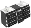 Magnolia Home Doppelwaschtisch Cosmo Modern SoftClose 9 Schubladen Schwarz Bild 1