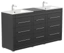 Magnolia Home Doppelwaschtisch Cosmo Modern SoftClose 9 Schubladen Schwarz Bild 3