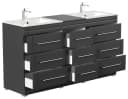 Magnolia Home Doppelwaschtisch Cosmo Modern SoftClose 9 Schubladen Schwarz Bild 4