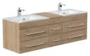 Magnolia Home Waschtisch mit 6 Softclose-Schubladen und 2 Glas-Waschtische Bild 2