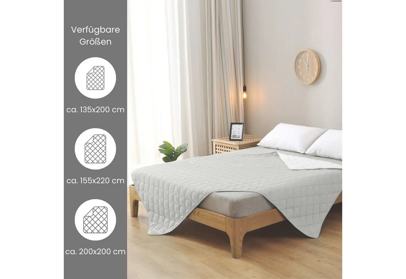 wometo Microfaserbettdecke Camping, 3 Deckengrößen, Kunstfaser, OEKO-TEX®, leichte Zudecke