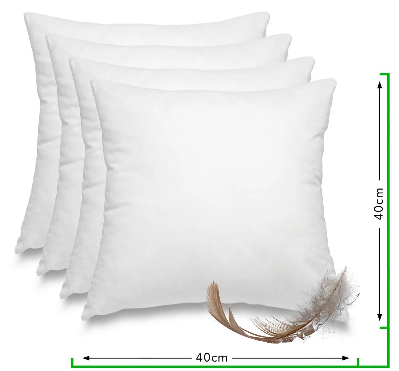 wometo Federkissen 4er Pack Weiß 40x40 cm Baumwolle Federn