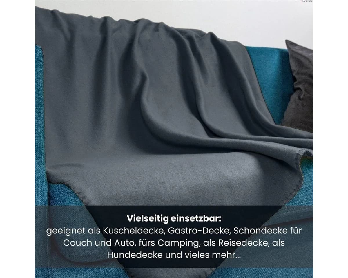 wometo Wohndecke Polar-Fleece Dunkelgrau Anti-Pilling - Bild 5
